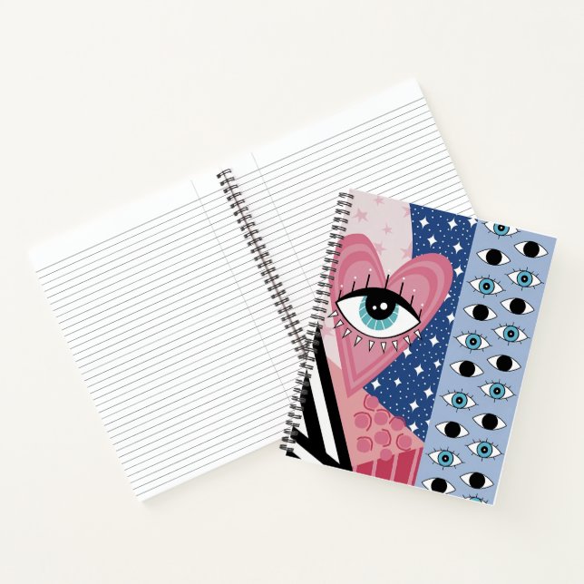 Cuaderno Ojo Malvado Místico Corazón Pop Art Retro Celestia (Interior)