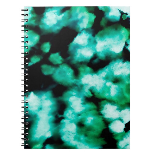Cuaderno Ojo Verde Oscuro. Inspiración Aquamarine Tie Dye (Frente)