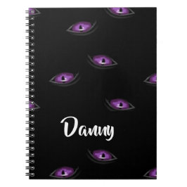 Cuaderno Ojos de gato de nombre personalizado