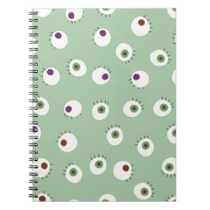 Cuaderno Ojos de Halloween, patrón impecable dibujado a man