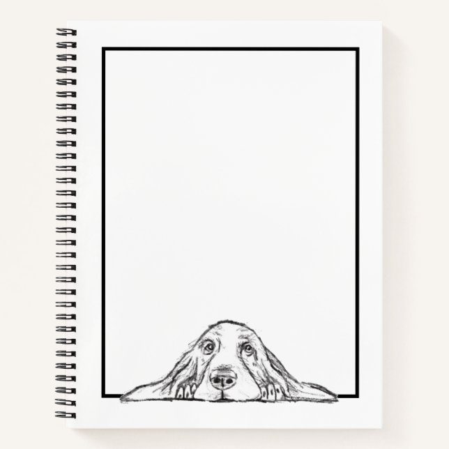 Cuaderno ojos de perrito simple blanco negro (Anverso)
