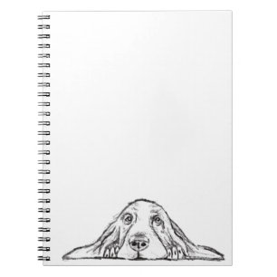 Cuaderno ojos de perrito simple blanco negro