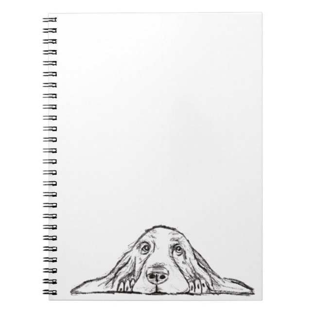 Cuaderno ojos de perrito simple blanco negro (Frente)