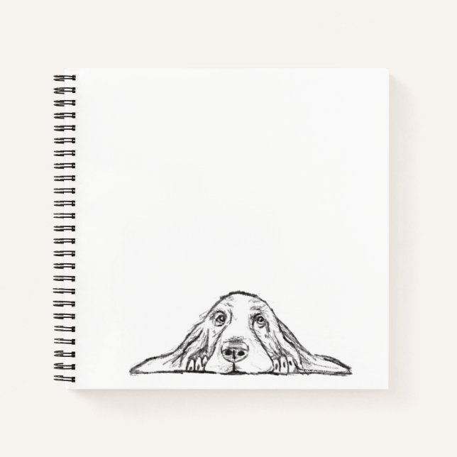 Cuaderno ojos de perrito simple blanco negro (Anverso)