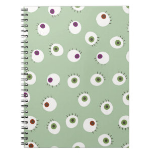 Cuaderno Ojos humanos Halloween sin costura personalizados