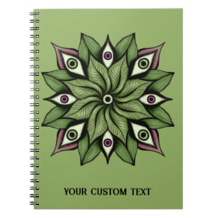 Cuaderno Ojos psicodélicos Mandala - Patrón floral trippy