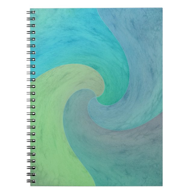 Cuaderno Ola de arte moderno acuarela verde turquesa (Frente)