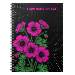 Cuaderno Ola de Choque Botánico: El Cranesbill Magenta PopA