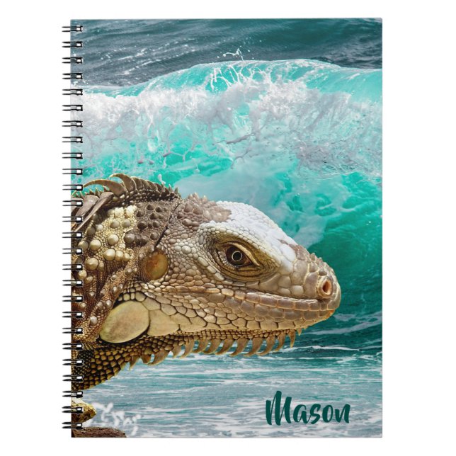 Cuaderno Ola de Iguana (con nombre personalizado) (Frente)