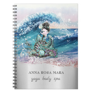 Cuaderno *~* Ola de Playa Adornada Sirena Océano AR7 Arena 