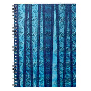 Cuaderno Ola Retro Azul Patrón Único y Fresco