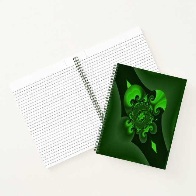 Cuaderno Ola Verde Oscura Y Espiral Lime (Interior)