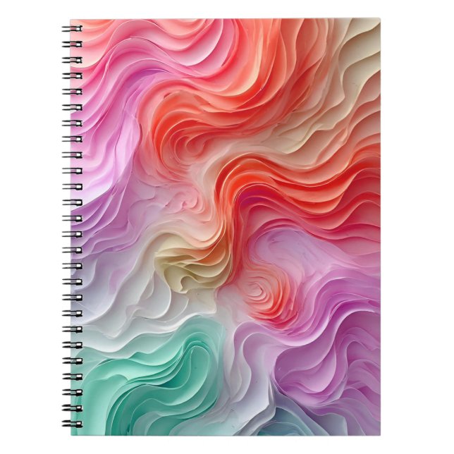 Cuaderno Olas abstractas de colores pastel (Frente)
