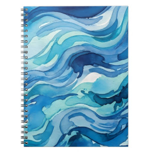 Cuaderno Olas abstractas de océano en acuarela