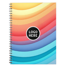 Cuaderno Olas abstractas modernas de arcoíris con su logoti