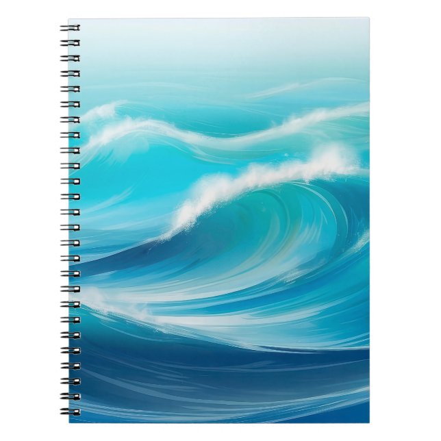 Cuaderno Olas abstractas y hermosas salpicaduras de océano  (Frente)