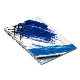 Cuaderno Olas azules, acuarela abstracta, arte contemporáne