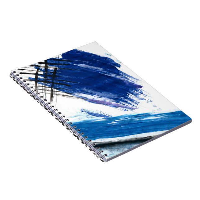 Cuaderno Olas azules, acuarela abstracta, arte contemporáne (Lado Derecho)