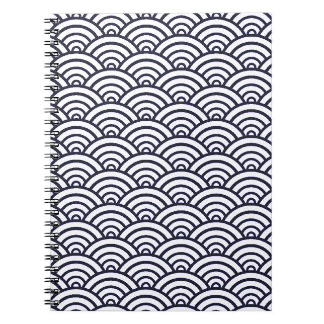 Cuaderno Olas azules japonesas Mar de Seigaiha (Frente)