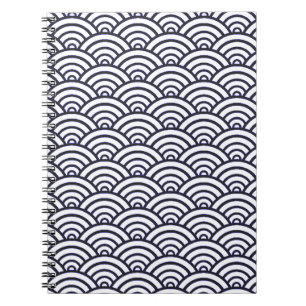 Cuaderno Olas Azules Japonesas Seigaiha Mar