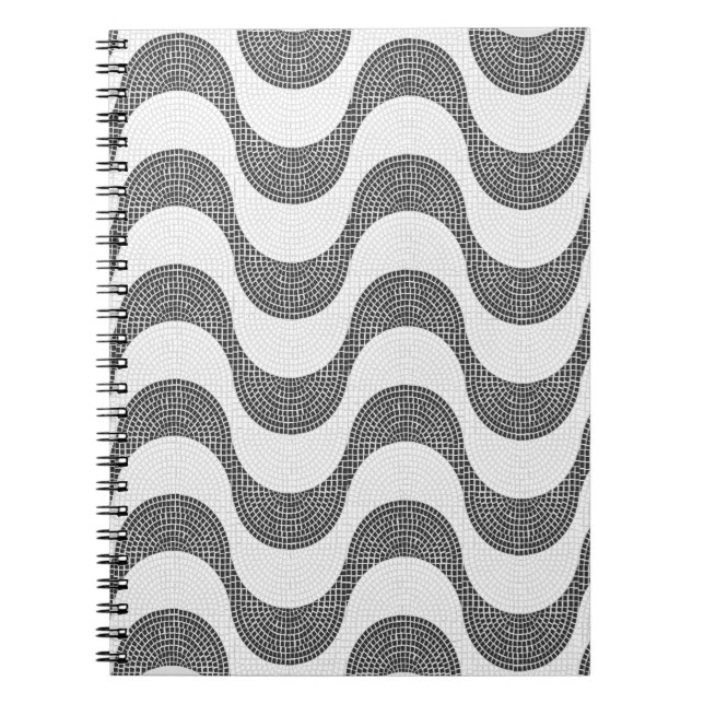 Cuaderno Olas blancas y negras de adoquín de Portugal (Frente)