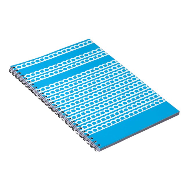 Cuaderno Olas de burbujas Sky Blue y White Modern (Lado Derecho)
