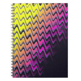 Cuaderno Olas de horror rosa y amarillo