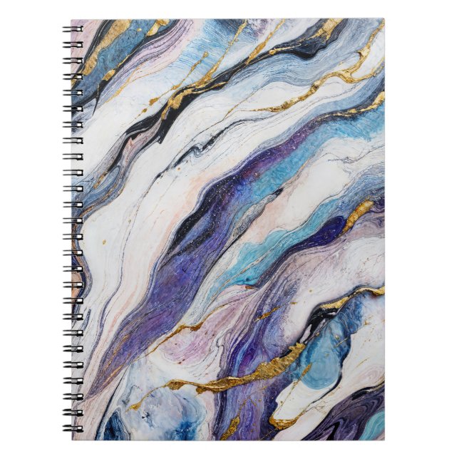 Cuaderno Olas de mármol de oro de lujo del Egeo (Frente)