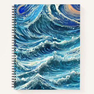 Cuaderno Olas del océano azul