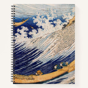 Cuaderno Olas del Océano de Hokusai Barcos Marítimos