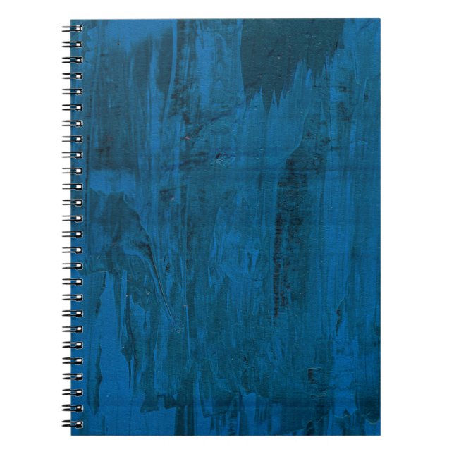 Cuaderno Olas del Océano de Medianoche | Azul Profundo Abst (Frente)