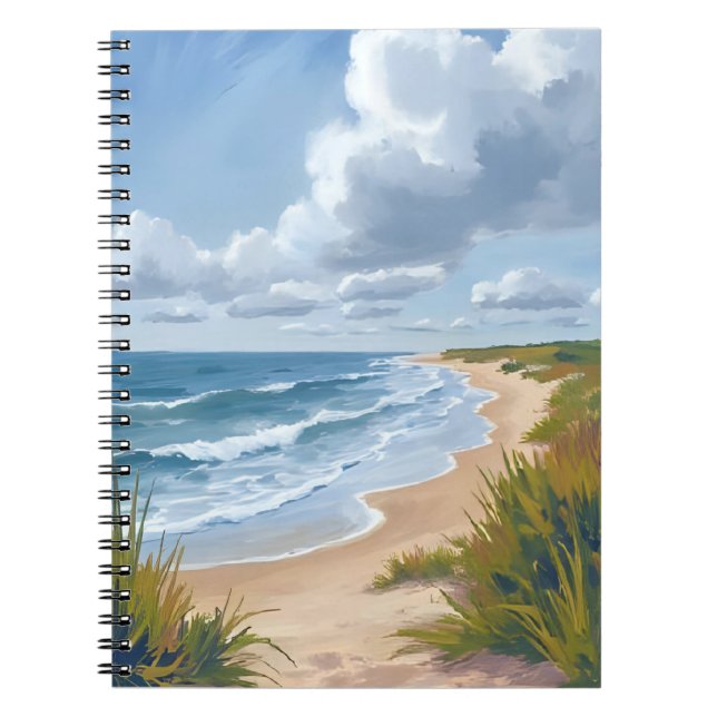 Cuaderno Olas del Océano | Pintura Costera de Playa (Frente)