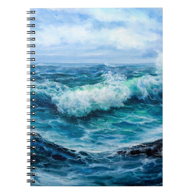 Cuaderno Olas en el océano. Impresionismo moderno, modernis (Frente)