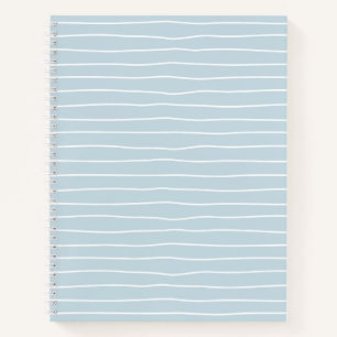 Cuaderno Olas geométricas lineales azules pastel tranquiliz