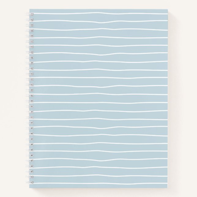 Cuaderno Olas geométricas lineales azules pastel tranquiliz (Anverso)