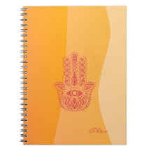 Olas naranjas Simple Red Hamsa Personalizada