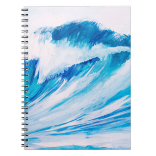 Cuaderno Olas oceánicas: Belleza de color azul marino.