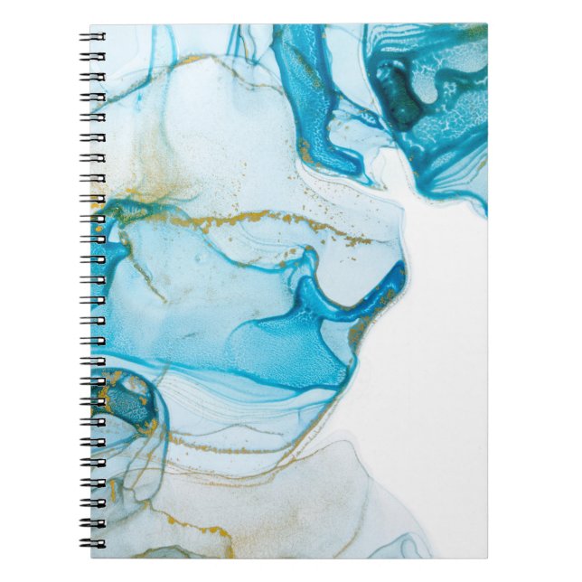 Cuaderno Olas oceánicas doradas. Imagen abstracta rica y br (Frente)