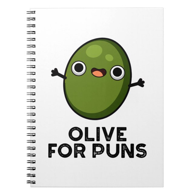 Cuaderno Oliva Para Puntuar Divertido Pun De Fruta De Oliva (Frente)