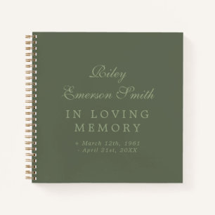 Cuaderno Olive Elegant Name In Love Memory Guest Book