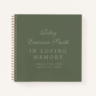 Cuaderno Olive Elegant Name In Love Memory Guest Book