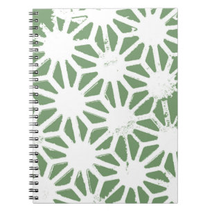 Cuaderno Olive green and white geometric pattern