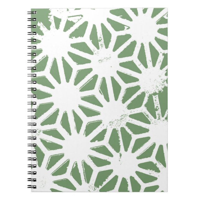 Cuaderno Olive green and white geometric pattern (Frente)