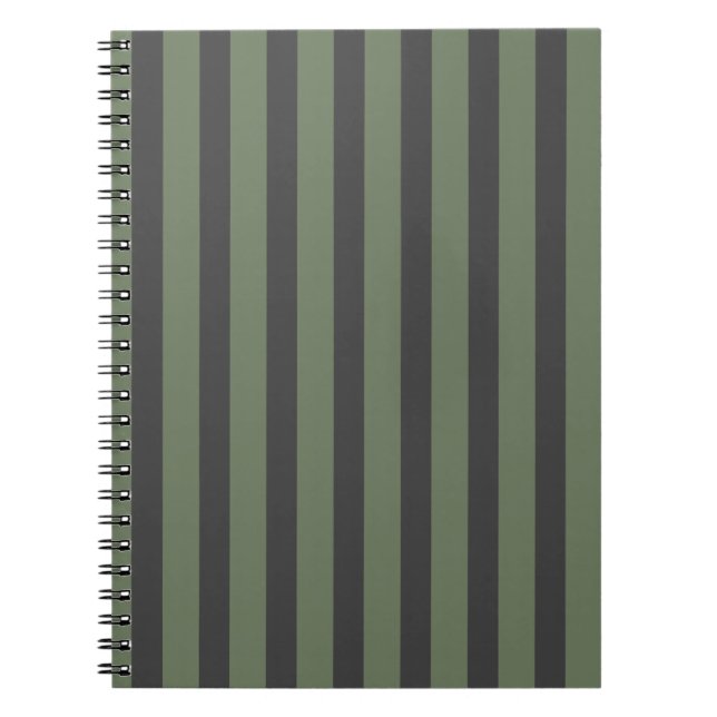 Cuaderno Olive Green Tick Striped Modern (Frente)
