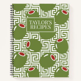 Cuaderno Olive Mediterranean Greek Key Recipe 