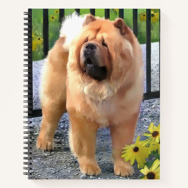 Cuaderno OLIVER Chow Chow 8 1/2x11 bloc de notas en espiral (Anverso)