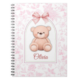 Cuaderno Olivia | Diseño de guardería de osito rosado perso