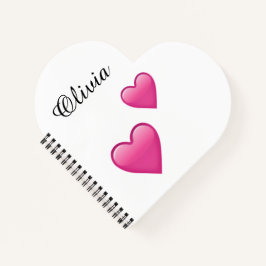 Cuaderno Olivia Personalized Emoji Hearts NoteBook