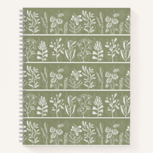 Cuaderno Olivo Verde Herbario Botánico Plantas Caprichosas
