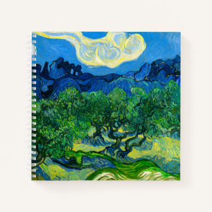Cuaderno Olivos Van Gogh en un paisaje montañoso